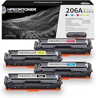HPEORTONER 4 Pack 206A BK/C/M/Y Toner Cartridge, Replacement for 206A | W2111A W2112A W2113A W2110A 