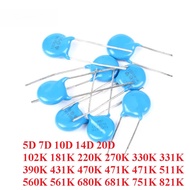 10-20pcs Varistor Resistor 5D 7D 10D 14D 20D 102K 181K 220K 270K 330K 331K 390K 431K 470K 471K 471K 