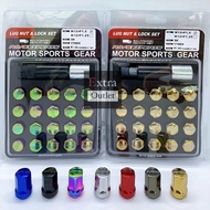 RAYS Short Nut Rim Racing Steel Wheel Nut Sport Rim Nut Besi Nat Tayar Kereta Proton Perodua Honda T