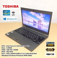 โน๊ตบุ๊คมือสอง Notebook Toshiba intel Core i5 Gen3 รุ่น R632(RAM:4GB/SSD:120GB)ทำงาน ดูหนัง ฟังเพลง เล่นเกมส์ คาราโอเกะ