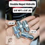 Double Hydraulic Nipple 3/8" NPT x 3/8" JIC (MB-MJ)