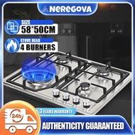 ❗5 Years Warranty❗4 burner gas stove/dapur gas stainless steel/2in1 built-in&Desktop placement 58*50