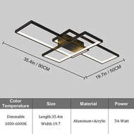 TOMAX 90CM Aluminum Modern Design Ceiling Lights for Living Room Chandelier Celing Light Dining Room