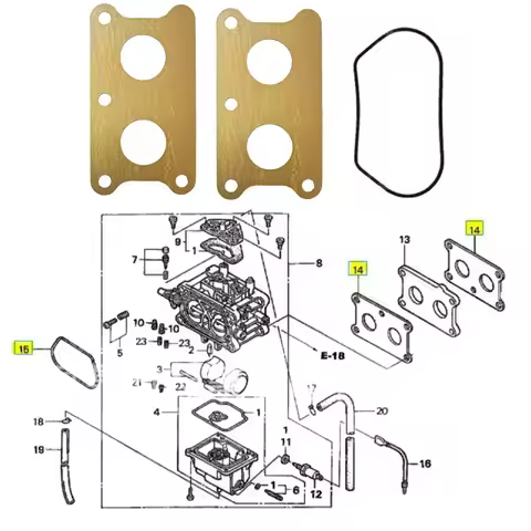 1PCS Air Filter Gasket With Insulator Gasket FOR HONDA GXV530 GCV530 Engine Carburetor Repair Kit 16