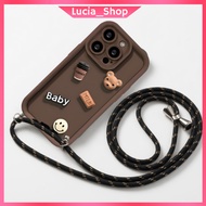 Case 3D Embossed Long LanyardTALI Realme 11 4G C1 C2 C11 2020 C15 C20 C20A C11 2021 C30 C30S C51 C51