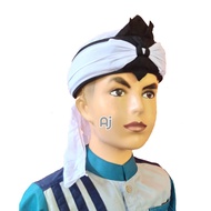 blangkon anak Iket udeng balita remaja kecil praktis motif putih dan hitam polos kliwir