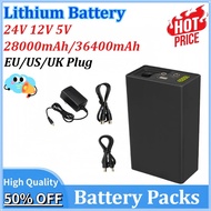 12V Power Bank 24V 36400mAh 18650 Rechargeable Lithium Battery 5V 24V Power Bank Auxiliary 12V Mobil