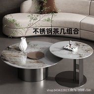 Designer Style Table Size Italian Designer Pandora Slate Side Combination Coffee Table Round Living 