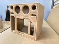 ตู้แบนพาส12นิ้วกระแทกข้าง(ลมหลังดอก)กลาง6.5นิ้ว"แหลม4นิ้ว"ช่องเพลท 5*25 ห้องซับแยก ไม้MDF15มิล สเปคแ