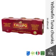 Callipo Italian Tonno Yellowfin Tuna chunks in olive oil - Bundle 3x80g