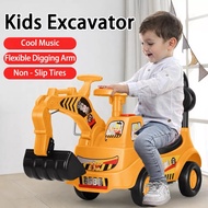 Kids Ride On Excavator Children Digging Machine Push Car Digger Pretend Play Toys