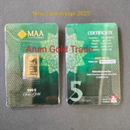 MAA 5g Gold Bar Au 999.9