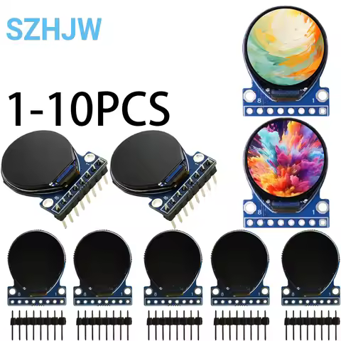 1-10PCS 0.71" Round TFT Display – 160x160, SPI, Full Color, GC9D01 Driver, for Arduino ESP32 Pico