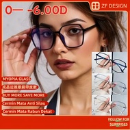[0— -6.00D] Myopia Glasses With Power And Oval Glasses For Women And Men,Y2k Anti Blue Light Glasses