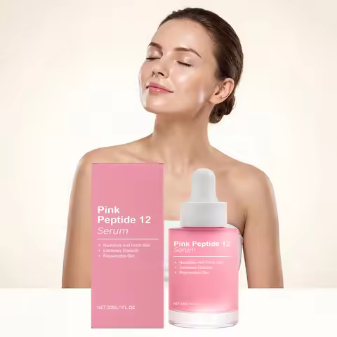 Pink Peptide 12 Glow Facial Serum Firming Brightening Hydrating Enhance Elasticity Rejuvenating Soot