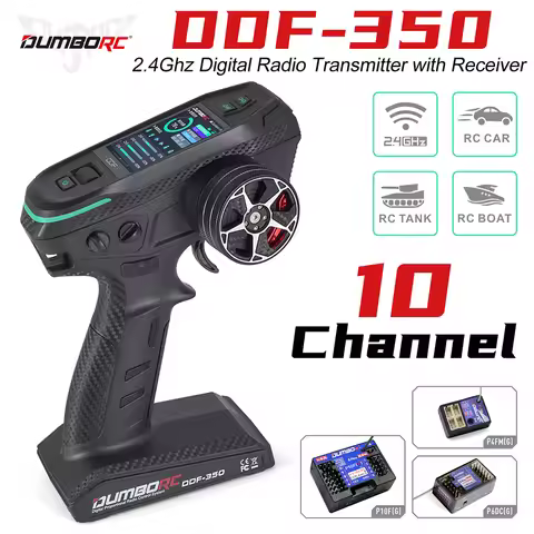 DUMBORC 2.4G 10CH Digital Radio Remote Controller DDF-350 Transmitter with Receiver for RC Car Boat