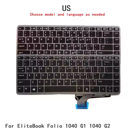 New US Language Backlit Keyboard For HP EliteBook Folio 1040 G1 1040 G2 Notebook PC Replacement Keyb
