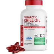 BronsonAntarcticKrillOil2000mgwithOmega-3sEPA,DHA,AstaxanthinandPhospholipids120Softgels(60Servings)