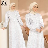 ZA DRESS MUSLIMAH Jubah Muslimah Dress Raya Floral Printed Korean Crepe Ironless Jessa Dress