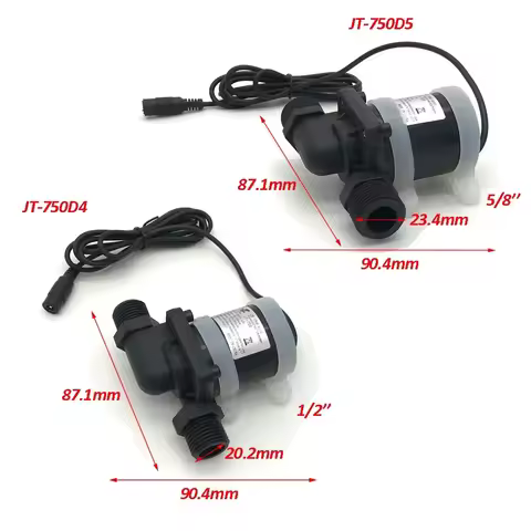 JT-750D DC 12V Water Pump Brushless Motor Pump 1/2'' 5/8'' Thread Max 7M 900L/H Ultra-quiet Car Wash