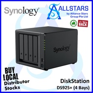 SYNOLOGY DiskStation DS925+ NAS (AMD Ryzen V1500B / 4GB RAM / support 2xRAM slots / 2.5G LAN x2) (Wa