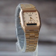 Casio AQ230 Gold Ladies Watch Dual Time