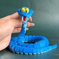 JENNIFERDZ Articulated Poseable Snake, Snake Gary 3D Printed Blue Snake, Cartoon Realistic Design Zo
