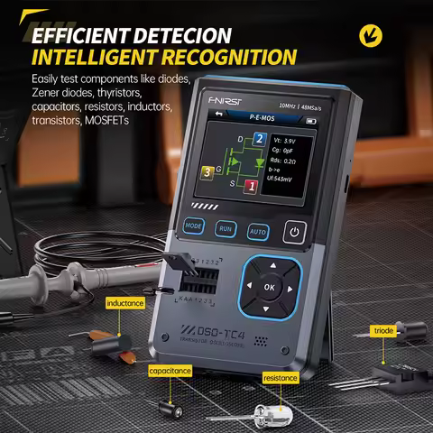 FNIRSI DSO-TC4 Upgrade 3 in 1 Digital Oscilloscope 10MHz 48Ms/s Transistor Tester Electronics Compon