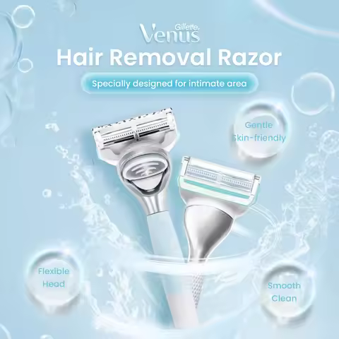 Gillette Venus Manual Razor for Women Safe Women's Hair Removal Razor Smooth Glide Layers Blades Por