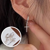|LINGLING Popular Sterling Silver Jewelry ️ Korea Dongdaemun 925 Cross Earrings Silver Earring 925 S