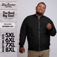 HITAM Bomber jacket large size 8xl 7xl 6xl 5XL men's jacket big size jumbo - Black, 5XL
