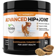 PetHonesty Advanced Hip &amp; Joint - Dog Joint Supplement Support for Dogs with Glucosamine Chondroitin, MSM, Turmeric