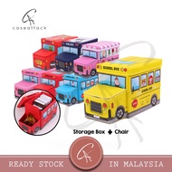 Caseattack School Bus Kids Toy Storage Box Organizer Ottoman Chair Bin