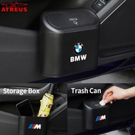 BMW Car Trash Can Hanging Flip Lid Dustbin Pressing Type Storage Box Organizer Car Accessories For E36 E46 E30 E90 F10 F30 E39 E60 X1 E84 F48 F25 X3 E83 X5 F15