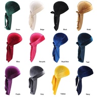 Unisex Men Women Breathable Bandana Hat Velvet Durag Do Doo Du Rag Long Tail Headwrap Chemo Cap