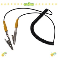 EMILEE Anti-Static ESD Grounding Cable, 2mm 180cm / 71" Coiled Cord, Polyurethane PU,Metal Male-to-F