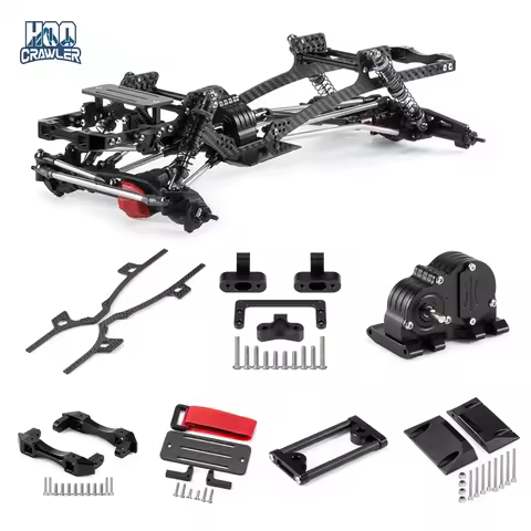 HooCrawler Carbon Fiber LCG Chassis Kit for 1/10 RC Crawler Element Enduro SCX10 III Capra TRX4 AR44