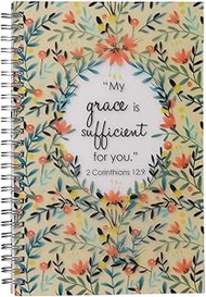 My Grace Is Sufficient Wirebound Notebook for Women - 2 Corinthians 12:9 Bible Verse