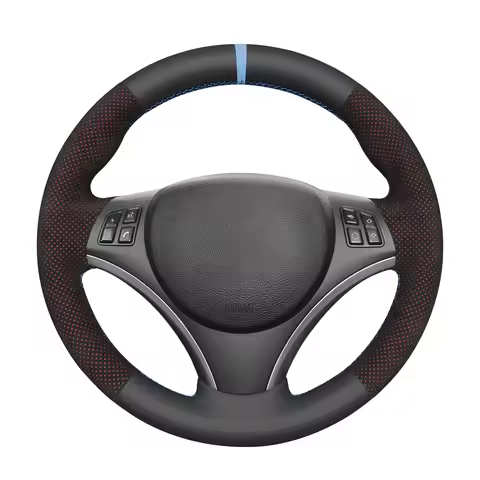 MEWANT Mesh Alcantara Leather Car Steering Wheel Cover for BMW E87 E81 E82 (Coupe) E88 (Convertible)
