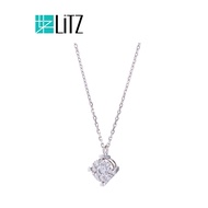 [ Free Necklace ] LITZ 18K White Gold Diamond Key Pendant YF-XT725 <2.44g+/->