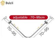 HABMO L Shaped Shower Curtain Rod - Curved Corner Railing for Bathroom Bathtub Curtain Pole - Adjust