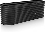 Plant & Plot Galvanized Raised Garden Beds Outdoor // 6×2×2 ft Planter Raised Beds for Gardening, Ve