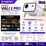 WANBO Vali 1 Pro Projector Google TV 14 Netflix 900 ANSI 1080P FHD Auto Focus Home Cinema Euro Cup F