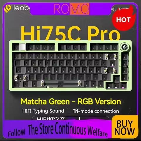 LEOBOG Hi75C Mechanical Wireless Keyboard Aluminium 3-Mode With Knob Hot Swap RGB Gasket Hi75C Gamin
