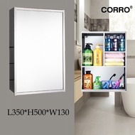 Stainless Steel Bathroom Mirror Cabinet Kabinet Bilik Air Tahan Karat Bercermin Rak Dinding Cermin Bilik Air