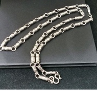 6mm Thickness Stainless Steel With 12mm Short Tubes Link Chain Amulet Necklace L73cm.