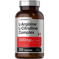 Horbäach L-Arginine L-Citrulline Complex | 3000mg | 250 Capsules |, Gluten Free Supplement