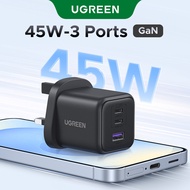 UGREEN 45W 3 Ports GaN Charger 2USBC+1 USBA Fast Charger for iPhone