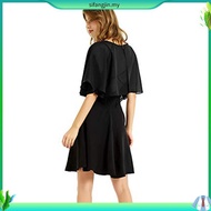Women Elegant Pure Color Chiffon Shawl Cape Ruffle 2-Layer Chiffon Wraps Bolero Dress Accessory for 