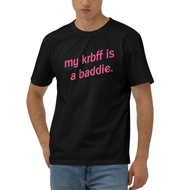 Vintage Printed Cool T Shirt My Krbff Is A Baddie Cotton T-Shirt